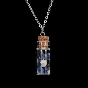 Collier Pendentif Bouteille en Sodalite