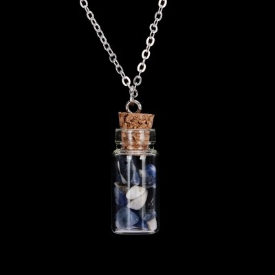 Collier Pendentif Bouteille en Sodalite