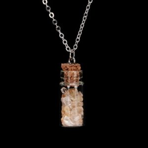 Collier Pendentif Bouteille en Citrine