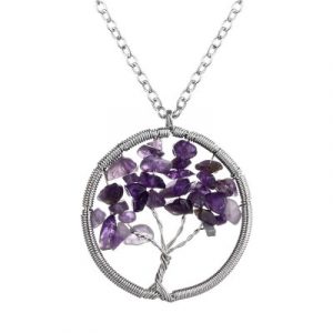 Collier Pendentif Arbre Céleste en Améthyste