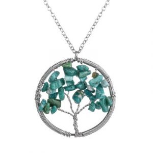 Collier Pendentif Arbre Céleste en Jade vert
