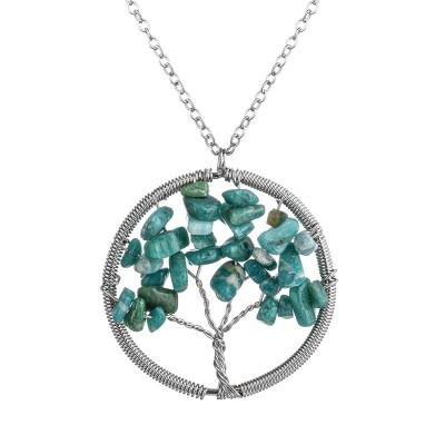 Collier Pendentif Arbre Céleste en Jade vert