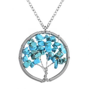 Collier Pendentif Arbre Céleste en Turquoise
