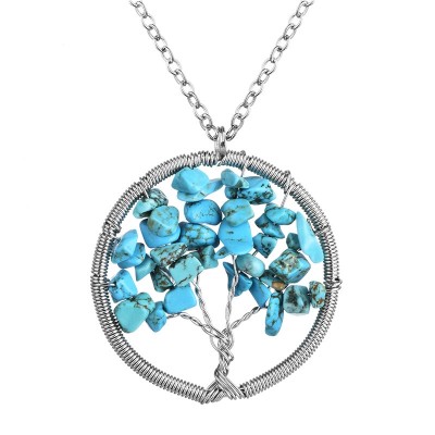 Collier Pendentif Arbre Céleste en Turquoise