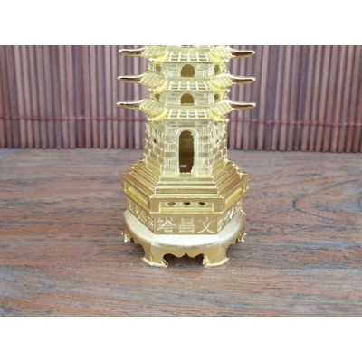 Grande Pagode Wen Chang Bronze dorée 25cm – Image 2