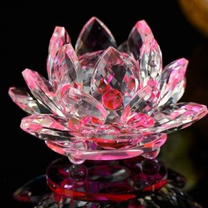 Grande Fleur de Lotus en Cristal rose