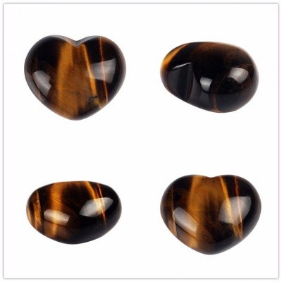 Coeur en Oeil de Tigre marron 30mm – Image 2