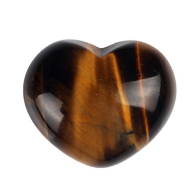 Coeur en Oeil de Tigre marron 30mm