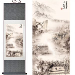 Kakemono Rivière et Montagne Asiatique