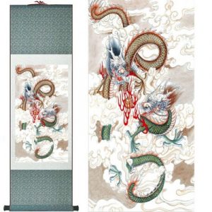 Kakemono Double Dragons de Feu