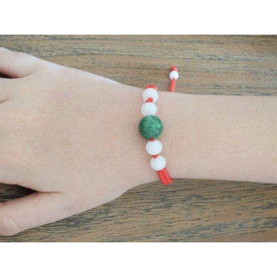 Bracelet rouge Wu Lou en Jade vert – Image 2
