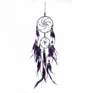 Attrape Rêves Plumes et Perles violettes