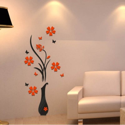 Sticker Bouquet de Fleurs 3D Rigide rouge et noir – Image 2
