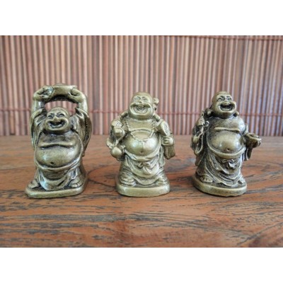 6 Statues Bouddhas Rieurs dorées – Image 3