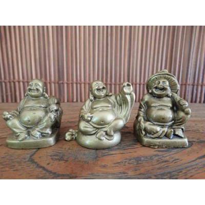 6 Statues Bouddhas Rieurs dorées – Image 2