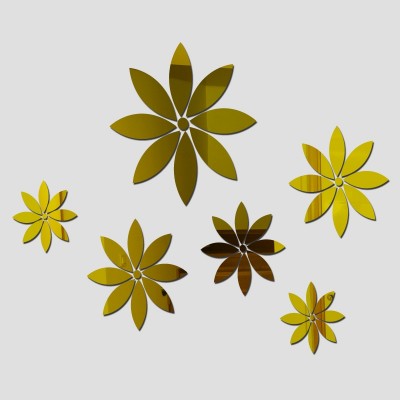 Sticker Miroirs Fleurs de Marguerites dorées