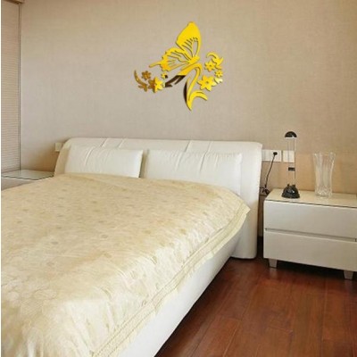 Sticker Miroirs dorés Papillon sur des Fleurs – Image 2