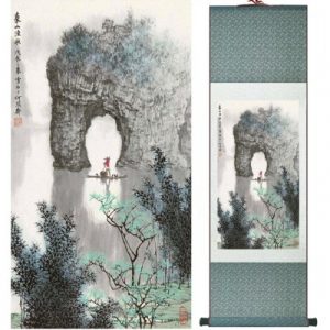 Kakemono Pêcheur près de la Falaise