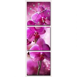 Horloge Murale Orchidées fushia