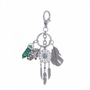 Porte Clés Attrape Rêves Protecteur en Malachite