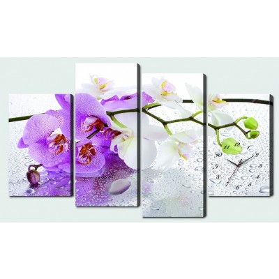 Horloge Murale Orchidée rose de la Fraîcheur