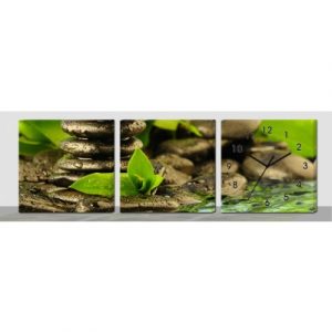 Horloge Murale Galets dans la Verdure