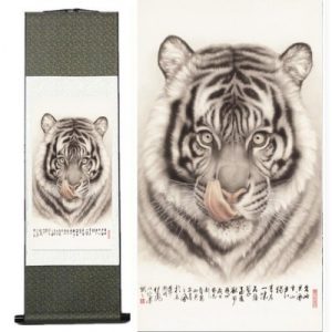 Kakemono Tête de Tigre Protecteur