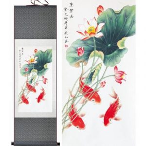 Kakemono Poissons Carpes du Japon
