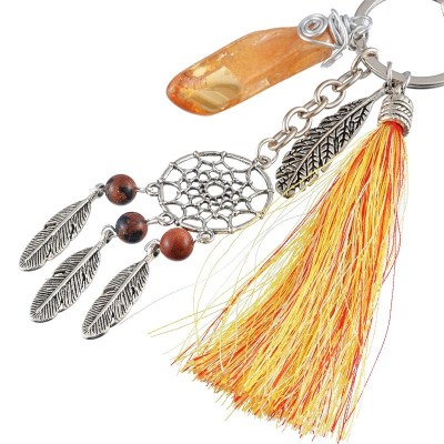 Porte Clés Attrape Rêves et Prisme en Citrine – Image 2