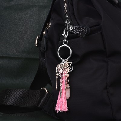 Porte Clés Attrape Rêves et Prisme en Quartz rose – Image 3