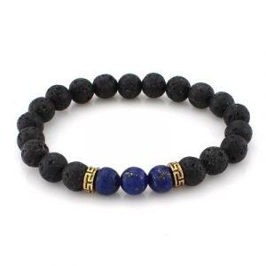 Bracelet Pierres de Lave et Lapis lazuli