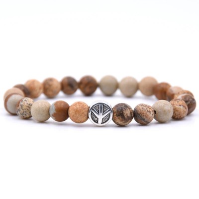 Bracelet Symbole de la Paix en Jaspe Paysage