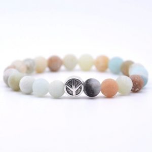 Bracelet Symbole de la Paix en Amazonite