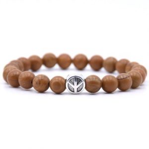 Bracelet Symbole de la Paix en Jaspe brun