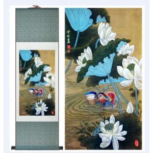 Kakemono Canards Mandarins Amoureux