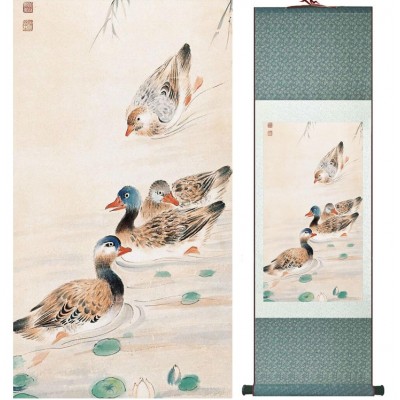 Kakemono Couples de Canards Mandarins
