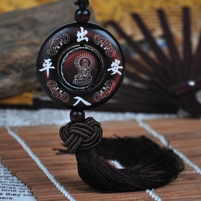 Suspension marron Guan Yin sur Lotus – Image 2