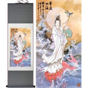 Kakemono Guan Yin sur Dragon d'Eau