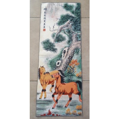 Tangka Tapisserie Chevaux dans la Plaine