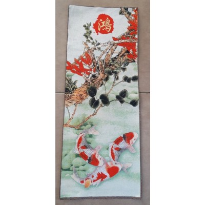 Tangka Tapisserie Poissons Carpes de la Prospérité