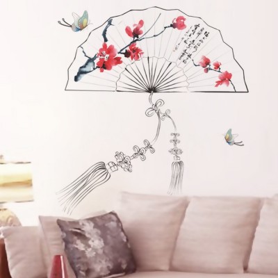 Sticker Eventail Fleurs de Cerisier rouge – Image 2