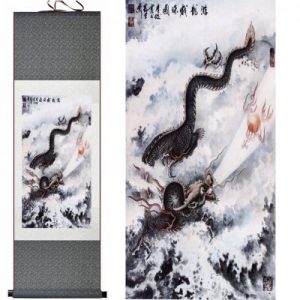 Kakemono Dragon Céleste noir