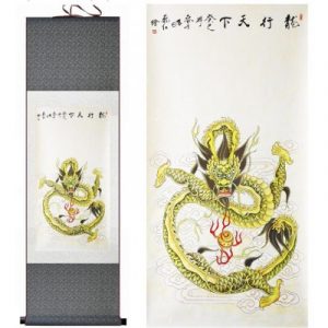 Kakemono Dragon de Feu Sacré