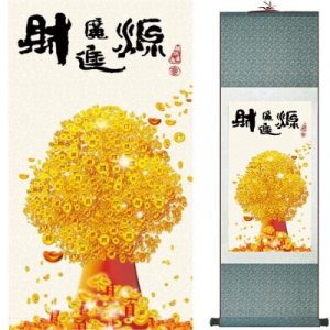 Kakemono Arbre à Pièces Calligraphie