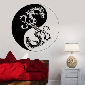Sticker Double Dragons Yin Yang