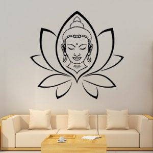 Sticker Tête de Bouddha Fleur de Lotus