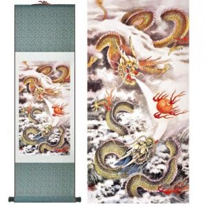 Kakemono Double Dragons dans les Cieux