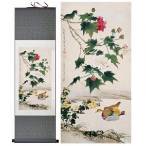 Kakemono Canard Mandarins Fleuris