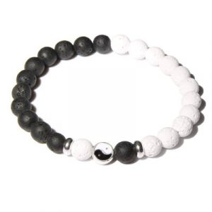 Bracelet Yin Yang Pierre de Lave