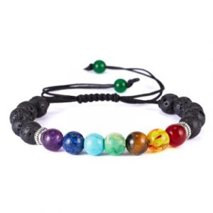Bracelet 7 Chakras, Pierres de Lave
